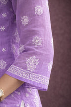 Karigiri Lavender Chikankari Georgette Kurti for Women_KF0110
