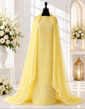 Karigiri Lemon Yellow Chikankari Cotton Dress Material