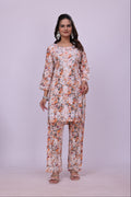 Karigiri Orange Chikankari Cotton Co-Ord Set Women_KF0060