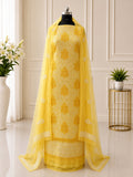 Karigiri Mustard Yellow Chikankari Georgette 3-Piece Dress Material
